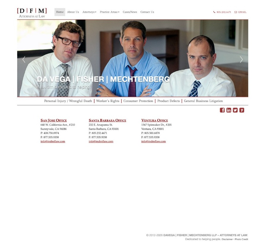 Current desktop website screenshot