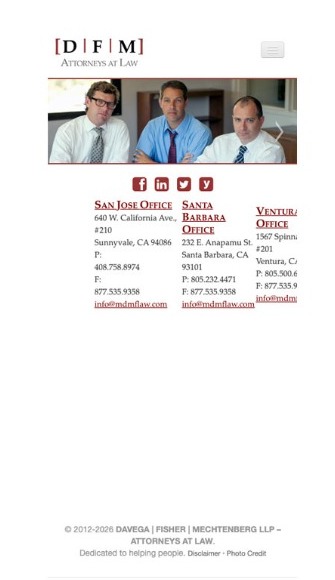 Current mobile website screenshot